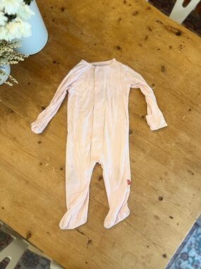 Soft Pink Baby Footed One-Piece Romper